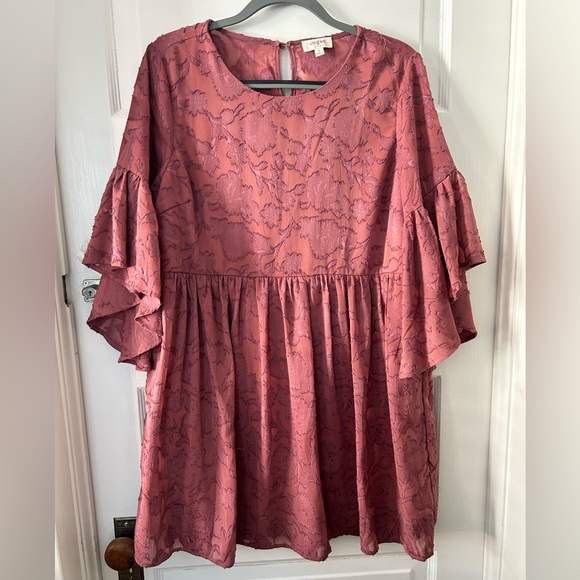 Boutique Dark Mauve Floral Dress - Picture 1 of 5